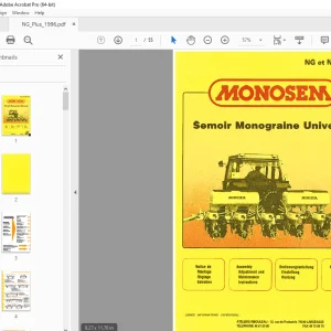 Monosem NG et NG Plus 96 Assembly Adjustment & Maintenance Manual PDF