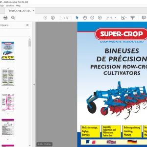 Monosem PRECISION ROW-CROP CULTIVATORS Assembly Adjustment & Maintenance Manual PDF