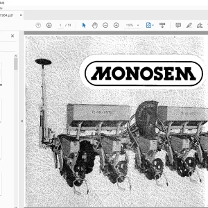Monosem Pneumatic Universal 1984 Assembly Adjustment & Maintenance Manual PDF
