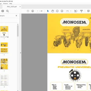 Monosem Pneumatic Universal Assembly Adjustment & Maintenance Manual PDF