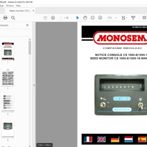 Monosem SEED MONITOR CS 1000-81000-16 User Manual - PDF DOWNLOAD