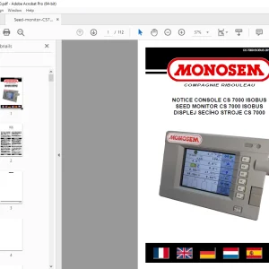 Monosem SEED MONITOR CS 7000 ISOBUS User Manual - PDF DOWNLOAD