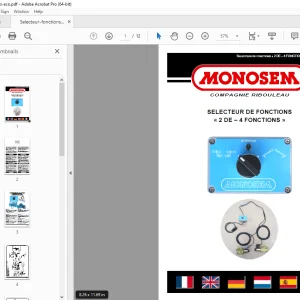 Monosem SELECTEUR DE FONCTIONS « 2 DE – 4 FONCTIONS » User Manual PDF