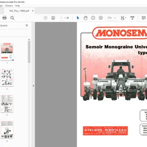 Monosem Semoir Monograine Universel Type NG PLUS Manual PDF