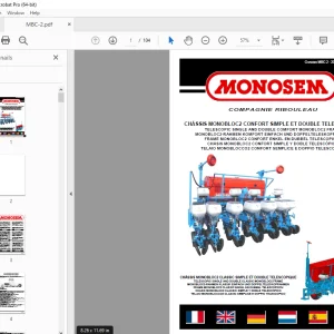 Monosem TELESCOPIC SINGLE AND DOUBLE COMFORT MONOBLOC2 FRAME User Manual PDF