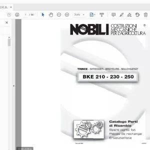 NOBILI BKE 210-230-250 TRINCE PARTS MANUAL - PDF DOWNLOAD