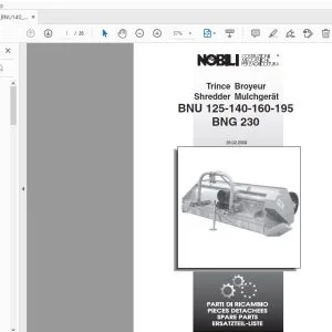 NOBILI BNU 125-140-160-195 BNG 230 Trince Parts Manual - PDF DOWNLOAD