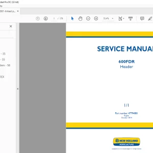 New Holland 600FDR Header SERVICE MANUAL - PDF DOWNLOAD