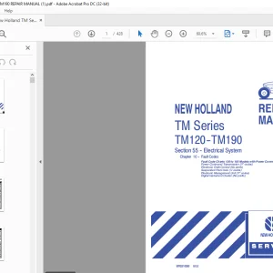 New Holland TM Series TM120-TM190 REPAIR MANUAL - PDF DOWNLOAD