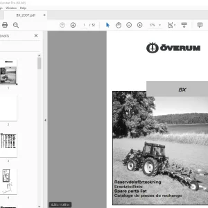 Overum 2007 BX Plough Parts Manual - PDF DOWNLOAD