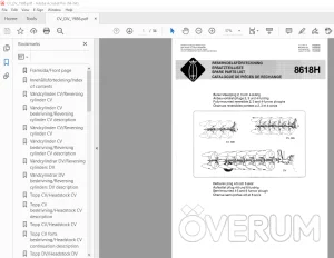 Overum 8618H Fully mounted Reversible 2,3 & 4-Furrow Ploughs Parts Manual PDF