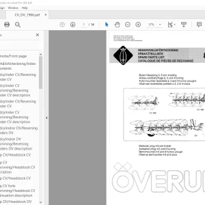 Overum 8618H Fully mounted Reversible 2,3 & 4-Furrow Ploughs Parts Manual PDF