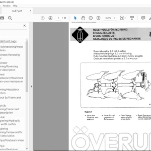Overum 8718F Fully-mounted 2,3 & 4-furrow Plough Parts Manual PDF