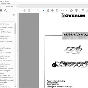 Overum BT/CT/DL/DTL CANADA Plough Parts Manual PDF