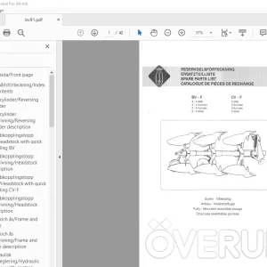 Overum BV-F 2-4 CV-F 5 Furrows Fully-mounted Plougs Parts Manual PDF