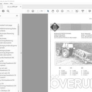 Overum BX 2-3 furrows CX 3-5 furrows DX 4-5 furrows Plough Parts Manual PDF