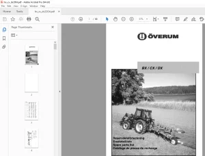Overum BX/CX/DX 2004 Plough Parts Manual - PDF DOWNLOAD