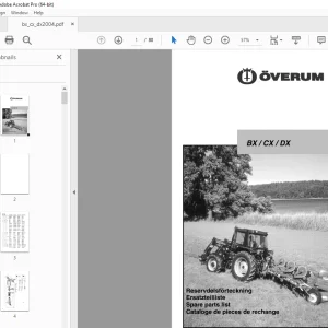 Overum BX/CX/DX 2004 Plough Parts Manual - PDF DOWNLOAD