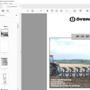 Overum BX CX DX Plough Parts Manual - PDF DOWNLOAD