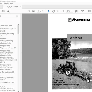 Overum BX/CX/DX Tractor Parts Manual - PDF DOWNLOAD
