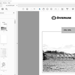 Overum CVL  DVL PLOUGH Parts Manual - PDF DOWNLOAD