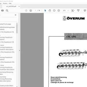 Overum CVL / DVL PLOUGH Parts Manual - PDF DOWNLOAD