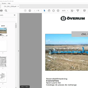 Parts Manual for Overum CVL & DVL Plough PDF Download