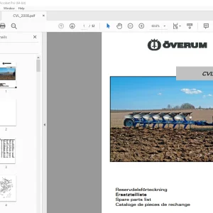 Overum CVL Plough Parts Manual - PDF DOWNLOAD