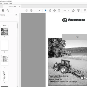 Overum CX 2007 Plough Parts Manual - PDF DOWNLOAD