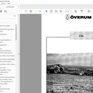 Overum CXL Plough Parts Manual - PDF DOWNLOAD