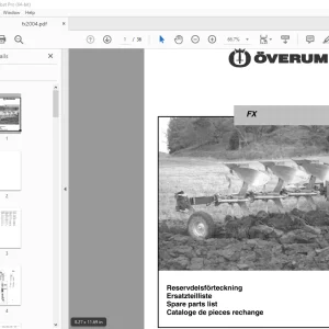 Overum FX 2004 Plough Parts Manual - PDF DOWNLOAD