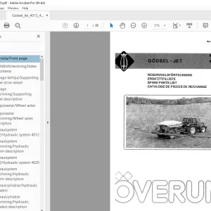 Overum Godsel JET 4012 4020 Fertilizer Spreader Parts Manual PDF
