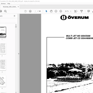 Overum Multi JET MD 3304/3306 COMBI JET CD 3304/4606/4608 Seed Drill Parts Manual PDF