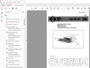 Overum Multi TIVE SA-JET 2206 Seed Drill Parts Manual PDF