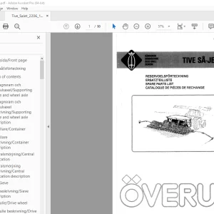 Overum Multi TIVE SA-JET 2206 Seed Drill Parts Manual PDF