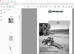 Overum Plough BX Parts Manual - PDF DOWNLOAD