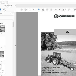 Overum Plough BX Parts Manual - PDF DOWNLOAD