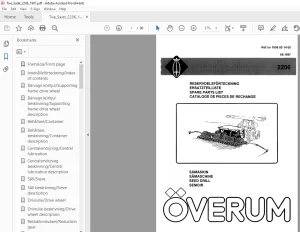 Overum Seed Drill 2206 Parts Manual - PDF DOWNLOAD