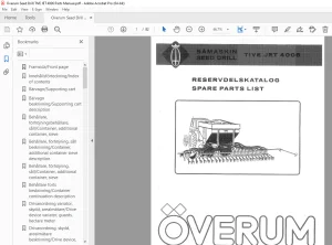 Overum Seed Drill TIVE JET 4006 Parts Manual - PDF DOWNLOAD