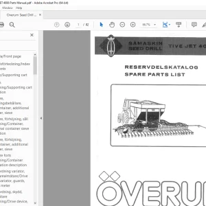 Overum Seed Drill TIVE JET 4006 Parts Manual - PDF DOWNLOAD