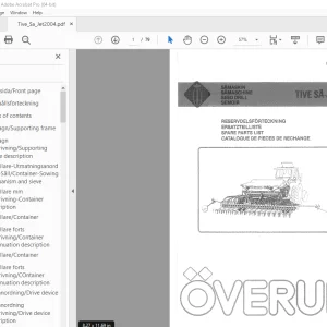 Overum Seed Drill TIVE SA-JET 2004 Parts Manual PDF