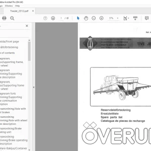 Overum TIVE JET 2012 Fertilizer Spreader Parts Manual PDF