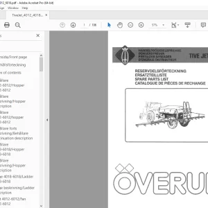 Overum TIVE JET 4012 4018 6012 6018 Fertilizer Spreader Parts Manual PDF