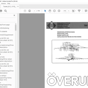 Overum TIVE JET 812 1218 1412 Fertilizer Spreader Parts Manual PDF