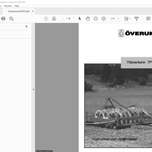 Overum Tiltpackare TP-80 Plough Parts Manual - PDF DOWNLOAD