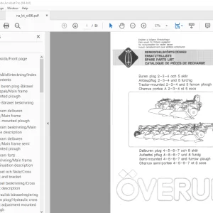 Overum Tractor-mounted 2-3-4 & 5 & Semi-mounted furrow Plough Parts Manual PDF