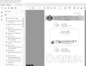 Overum Tractor-mounted plough 2-5 furrows Semi-mounted plough 4-8 furrows Parts Manual 1993 PDF