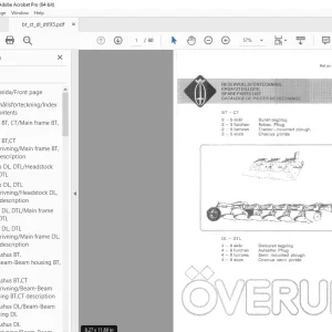 Overum Tractor-mounted plough 2-5 furrows Semi-mounted plough 4-8 furrows Parts Manual 1993 PDF