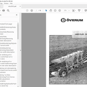 Overum VARI FLEX CX Plough Parts Manual - PDF DOWNLOAD