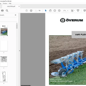 Overum VARI FLEX CX Plough Parts Manual PDF